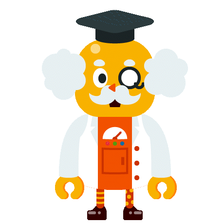 MUUQ（ムーク）博士を前から見たイラスト。